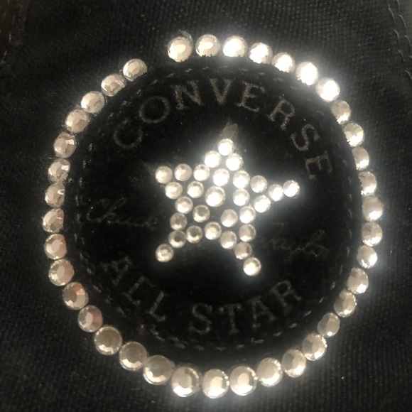CONVERSE authentic custom blinged black hi tops 8 - Picture 3 of 6